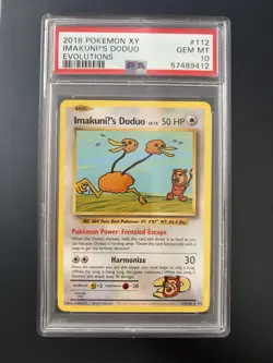 Pokemon Evolutions Imakuni's Doduo PSA 10 TCG Card 112/108 2016 Rare Regular - Image 1