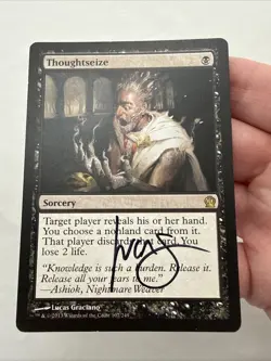 Thoughtseize x1 MTG Theros 1x Magic Signed Excellent Light Play EX LP - Image 2
