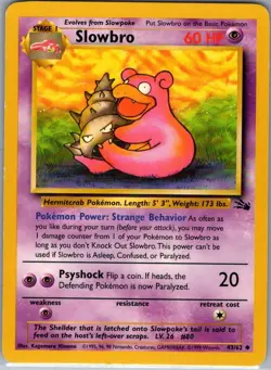Slowbro 43/62 Non Holo Fossil - Pokemon Card - LP - Image 1
