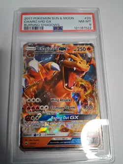 2017 Pokemon Sun & Moon Burning Shadows Charizard GX #20/147 PSA 8 - Image 1