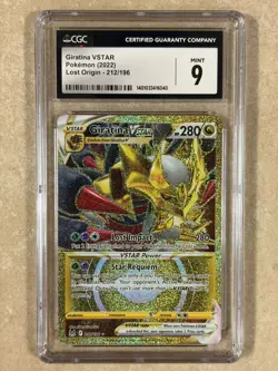 Pokemon Giratina VSTAR (Secret) 212/196 Swsh11: Lost Origin Gold Holo CGC 9 Mint - Image 1