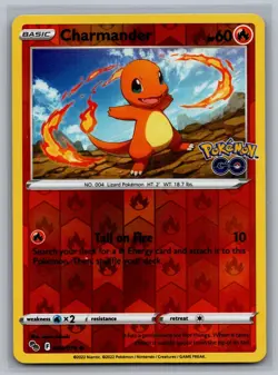 Charmander 008/078 Common Pokemon GO Pokemon Reverse Holo Near Mint - Image 1