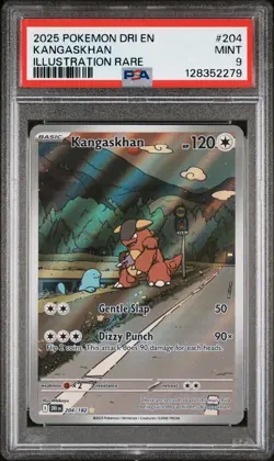 2025 POKEMON DRI EN-DESTINED RIVALS ILLUSTRATION RARE #204 KANGASKHAN PSA 9 - Image 1