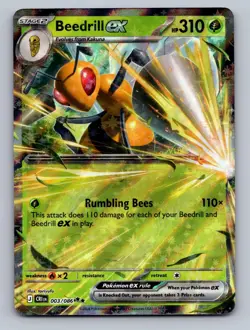 Beedrill ex 003/086 Double Rare ME04: Chaos Rising Pokemon Near Mint - Image 1