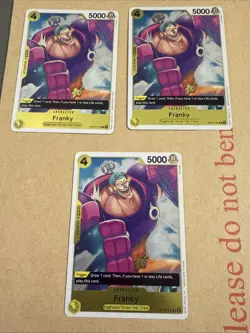ONE PIECE CARD GAME-0P07-107-R-FRANKY- X 3- NM/MT - Image 1