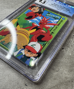 Pokemon Card Scizor Vs Pikachu CGC 9.5 Gem Mint, Bandai Carddass Anime #85 (1) - Image 5