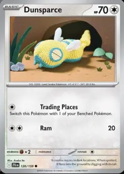 Pokemon Journey Together Dunsparce Common Card 120/159 Near Mint Condition - Image 1