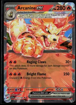 Arcanine ex 032/198 Scarlet & Violet Double Rare Pokemon - Image 1