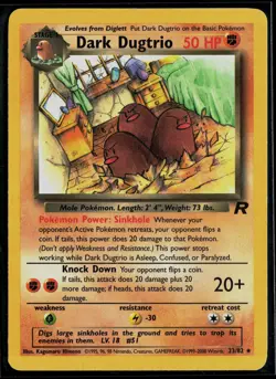 Dark Dugtrio 23/82 Team Rocket Rare Pokemon - Image 1