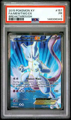 2015 POKEMON XY BREAKTHROUGH #157 FULL ART/MEWTWO EX PSA 1 - Image 1