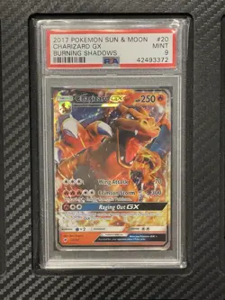 2017 PSA 9 Charizard GX #20 Holo GX Pokemon TCG Sun & Moon Burning Shadows - Image 1