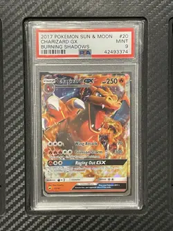 2017 PSA 9 Charizard GX #20 Holo GX Pokemon TCG Sun & Moon Burning Shadows - Image 1