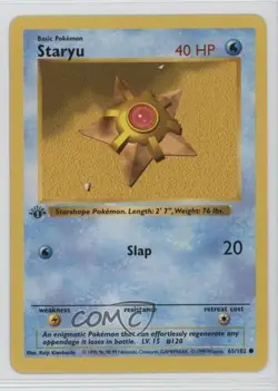 Staryu Shadowless 1st Ed. Pokemon Base Set #65 1999 - Image 1