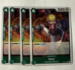 ONE PIECE TCG SANJI Memorial Collection EB01-014 Rare x4 English Play Set Mint - Image 1