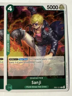 ONE PIECE TCG SANJI Memorial Collection EB01-014 Rare x4 English Play Set Mint - Image 2