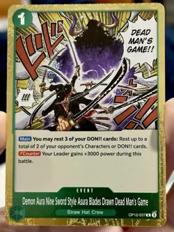 Demon Aura Nine Sword Style Asura Blades Drawn Dead Man's Game OP12-037 NM - Image 1