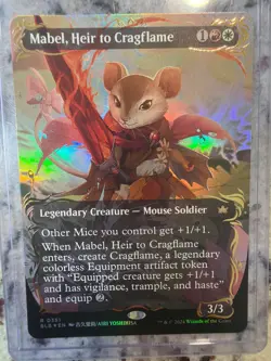 Mabel, Heir to Cragflame (Borderless) (Raised Foil) Bloomburrow Foil - Image 1