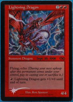 Lightning Dragon (Prerelease) FOIL Urza's Saga Promos HEAVILY PLD (494209) - Image 1
