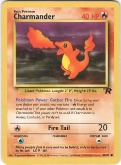 Charmander 50/82 Common Team Rocket Pokemon MP - Image 1