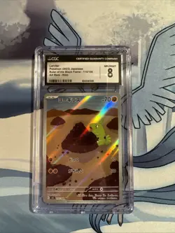 Pokemon Karte Larvitar 114/108 Ruler of the Black Flame SV3 Holo CGC 8 NM/Mint - Image 1