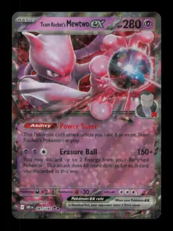 TEAM ROCKET'S MEWTWO EX DOUBLE RARE 081/182 NM POKEMON - Image 1