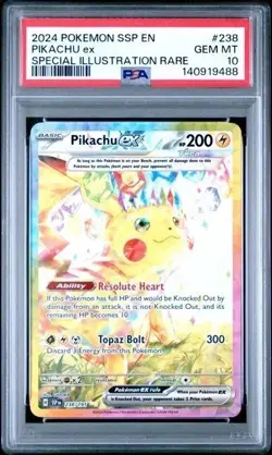 Pokemon Pikachu ex Surging Sparks Special Illustration Rare #238 PSA 10 Gem Mint - Image 1