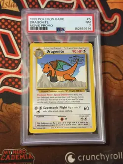 1999 Pokemon WOTC Black Star Promo #5 Dragonite WB Stamp Movie Promo PSA 7 - Image 1