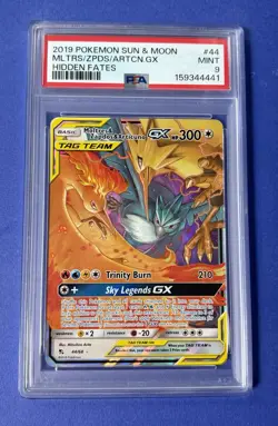 2019 Pokemon Sun & Moon Mltrs/Zpds/Artcn GX Hidden Fates #44 PSA 9 MINT - Image 1