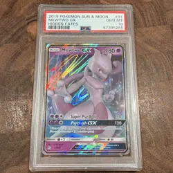 Pokemon 2019 Hidden Fates Mewtwo GX 31/68 Full Art Holo English PSA 10 - Image 1