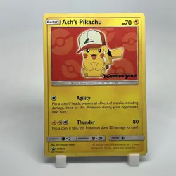 Ash's Pikachu - SM109 Promo Sun & Moon Promo Pokemon Moderately Played - Image 1