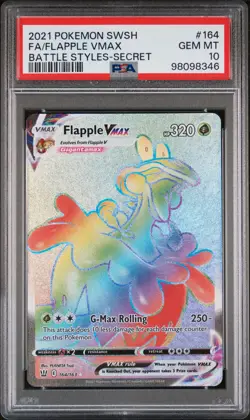 2021 POKEMON SWORD & SHIELD BATTLE STYLES SECRET FULL ART/FLAPPLE VMAX PSA 10 - Image 1