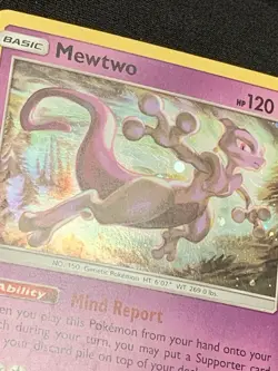 Pokemon TCG Mewtwo SM214 Hidden Fates Pin Collection Black Star Promo MP - Image 2