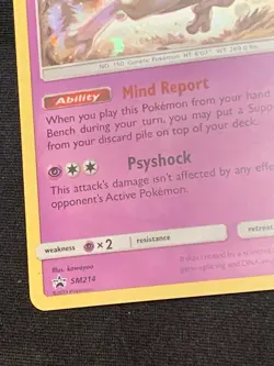 Pokemon TCG Mewtwo SM214 Hidden Fates Pin Collection Black Star Promo MP - Image 5
