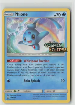 Phione - (Prerelease) SM220 Holo Promo Sun & Moon Promo Pokemon Lightly Played - Image 1