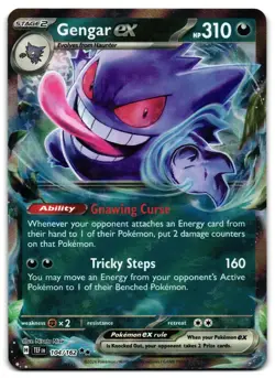 Gengar ex 104/162 - 🌊 Temporal Forces Double Rare Pokemon TCG 🖤 - LP - Image 1