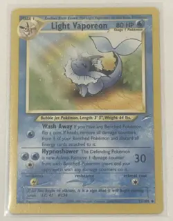 Pokemon Light Vaporeon 52/105 Neo Destiny Uncommon WOTC Vintage Unlimited LP/NM - Image 1