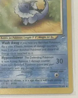 Pokemon Light Vaporeon 52/105 Neo Destiny Uncommon WOTC Vintage Unlimited LP/NM - Image 5