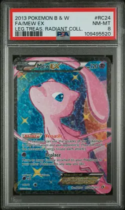 MEW EX Legendary Treasures Radiant Collection Black & White #RC24 PSA 8 Pokemon - Image 1