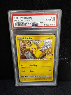 2021 Pokemon McDonald's Collection PIKACHU Holo #25 PSA 10 Gem Mint 25th - Image 1