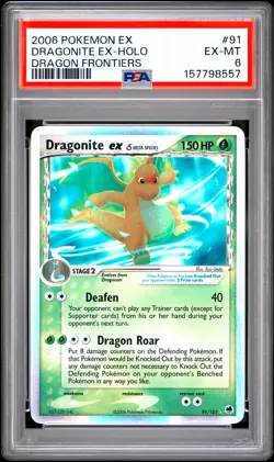 PSA 6 Dragonite EX Holo 91/101 Dragon Frontiers Pokemon Card - Image 1