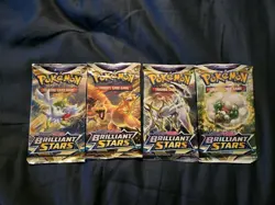 Pokemon TCG Sword & Shield Brilliant Stars Booster Packs - Art Set of 4 - Image 1
