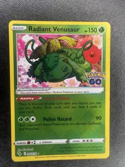 Radiant Venusaur 004/078 Radiant Rare Pokemon GO NM - Image 1