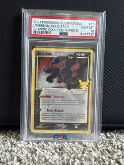 2021 Umbreon Gold Star 17/17 Pokemon Celebrations PSA 10 GEM MT - Image 1