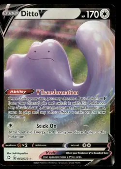 Pokemon Cards Ditto V 050/072 Shining Fates Holo V Rare NM - Image 1
