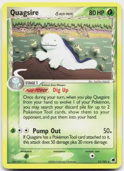 Quagsire 21/101 Rare Dragon Frontiers Pokemon Lightly Played - Image 1
