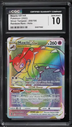 2022 Pokemon Silver Tempest Rainbow Rare Mawile VSTAR #200 CGC 10 - Image 1