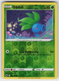 Oddish 001 Reverse Holo 159 C Crown Zenith NM Pokemon - Image 1
