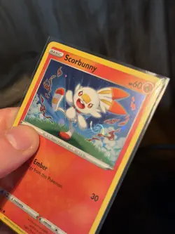 Pokemon TCG Scorbunny 030/202 Cosmo Holo Sword & Shield Base NM Swirl - Image 4