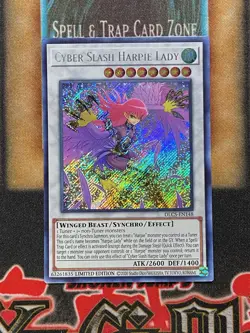 Yugioh Cyber Slash Harpie Lady DLCS-EN148 Secret Rare Limited Edition NM - Image 1