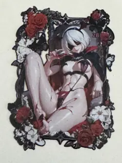 2B Nier Automata Metal Numbered 002/200 Girl Party Goddess Story Anime Card - Image 2